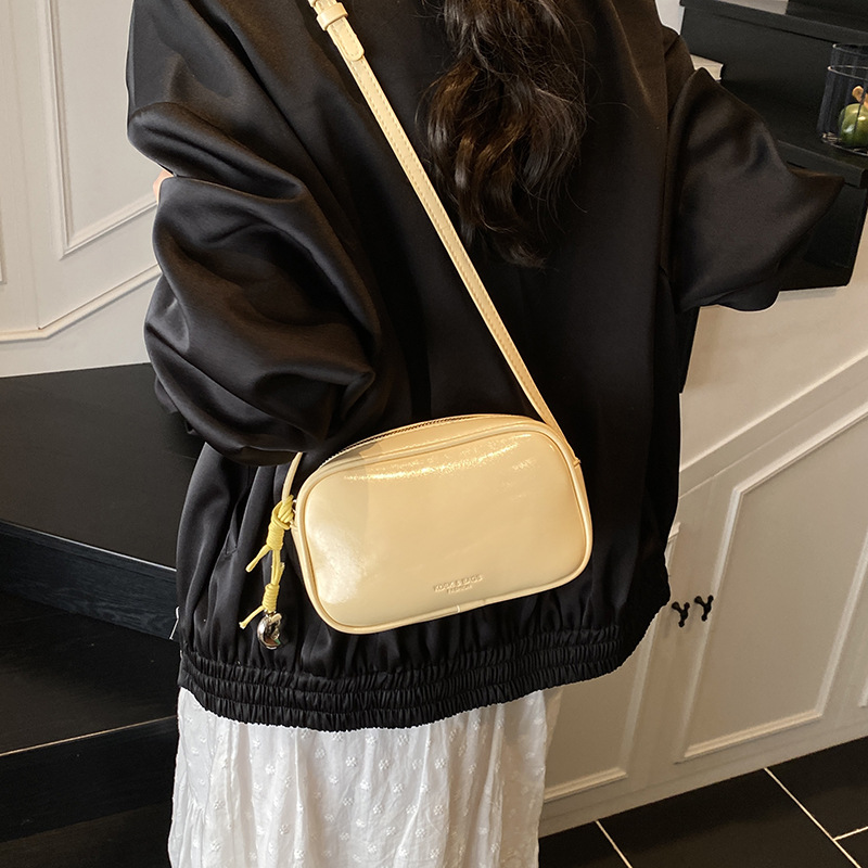 A high-end, shiny, niche small square bag for women, a new summer 2025 fashion, simple, trendy and stylish single-shoulder crossbody bag details Picture