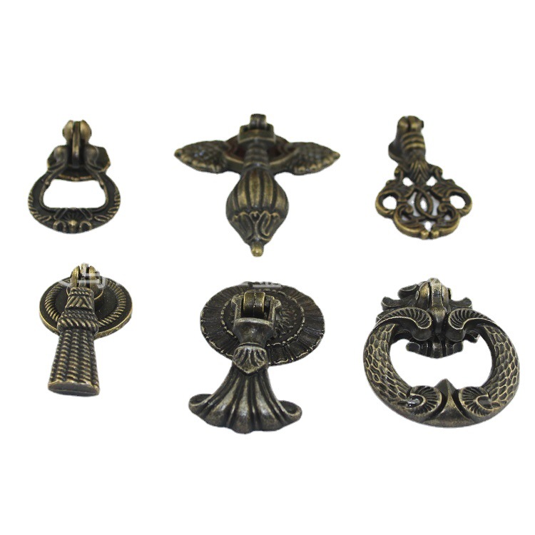 6 types of alloy drawer handles, antique handles, cabinet handles, Chinese classical handles, single-hole handles, counter handles Item Picture