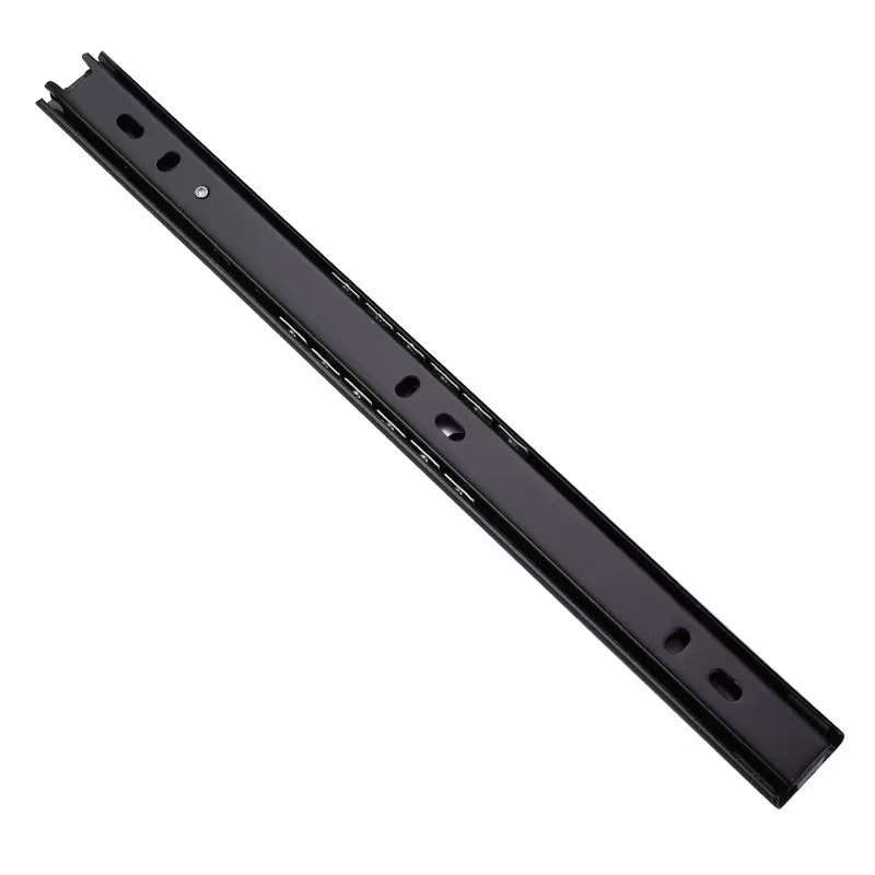 Factory wholesale two-fold steel ball slide rails for computer desks, keyboard rails, furniture office desks, drawers, and silent rails Item Picture