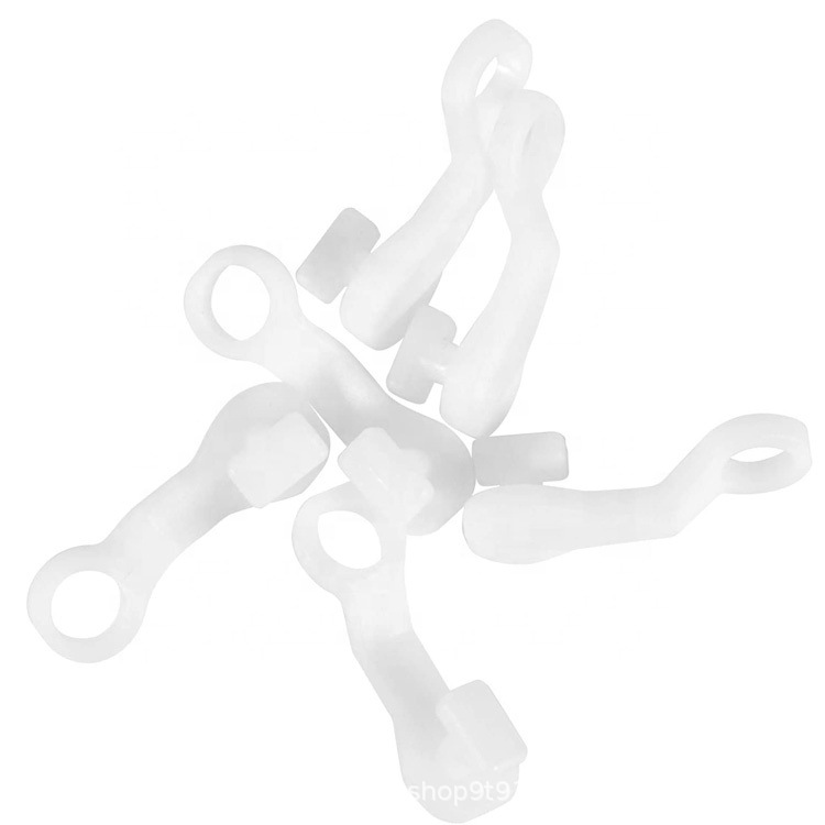 Factory wholesale 50 pieces per package of curtain track pulley accessories and auxiliary materials, curtain hooks, straight rails, curved rails, guide rail rollers details Picture