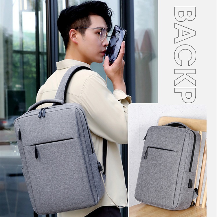 Wholesale of new cross-border casual business computer backpacks, large-capacity men's business travel backpacks with printed logos details Picture