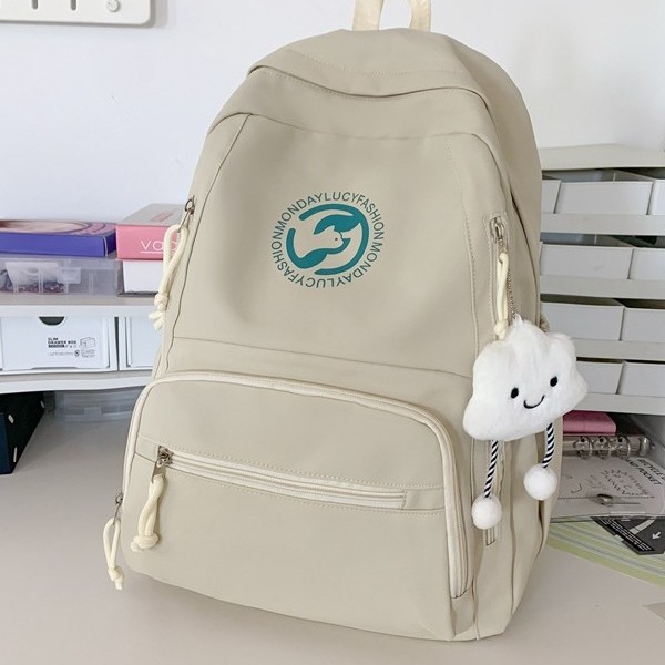 A new large-capacity, simple backpack for junior and senior high school students, a Korean-style, fresh, simple and versatile backpack details Picture