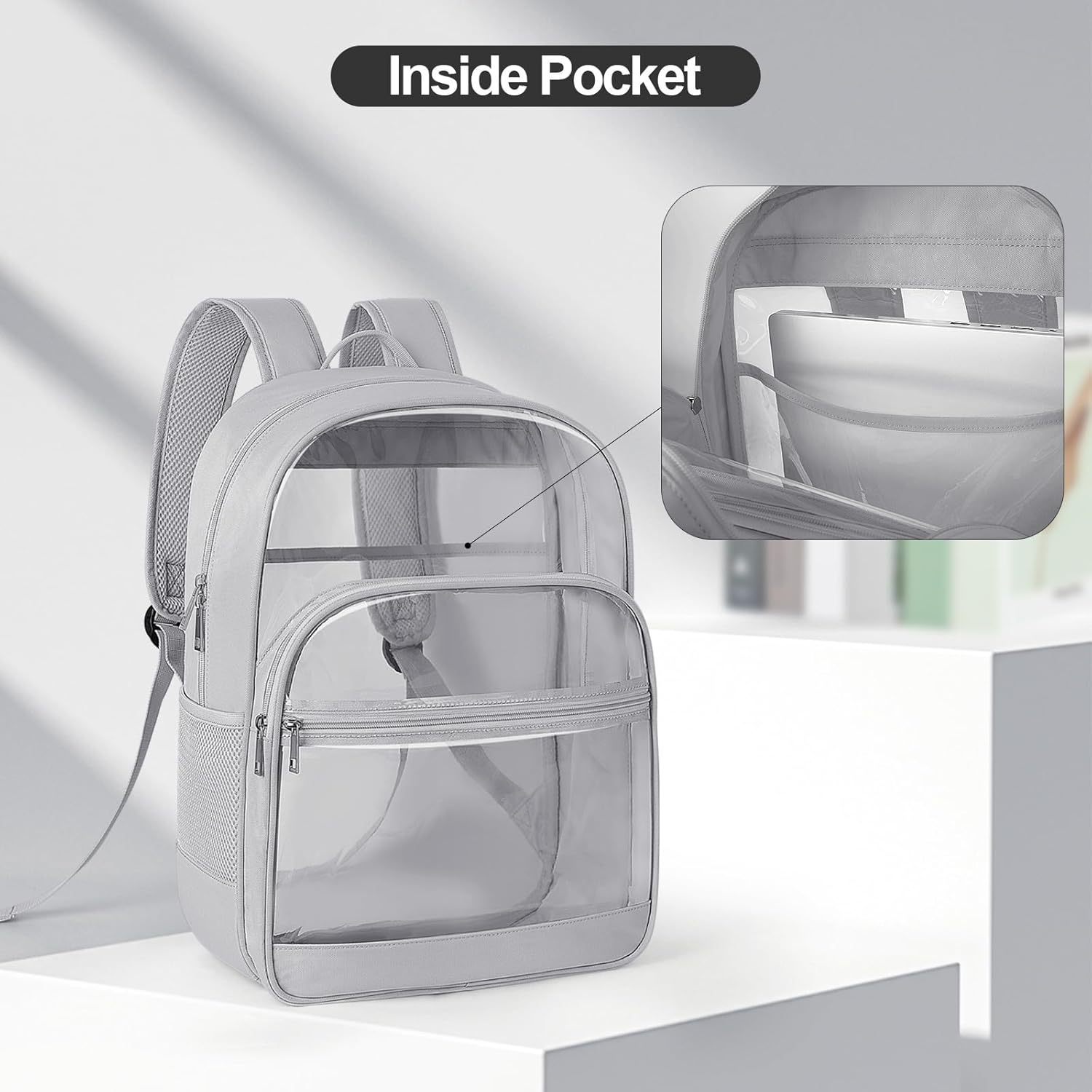 Factory direct sales of cross-border PVC backpacks, portable backpacks for outdoor travel, large-capacity, simple student schoolbags details Picture