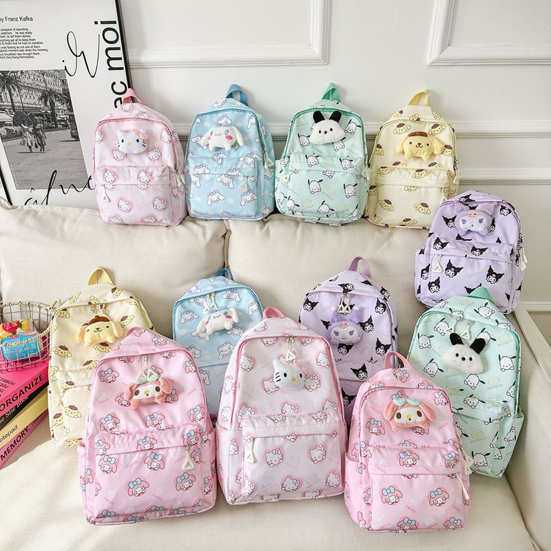 Cross-border Japanese-style cartoon boys' and girls' backpacks are cute and fun. Student schoolbags are stylish and printed travel small backpacks details Picture