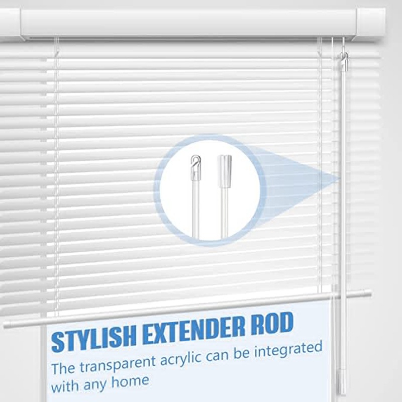 Cross-border wholesale of 17-inch acrylic transparent swivel blinds, swivel pull rods, dimming rods with hook handles details Picture