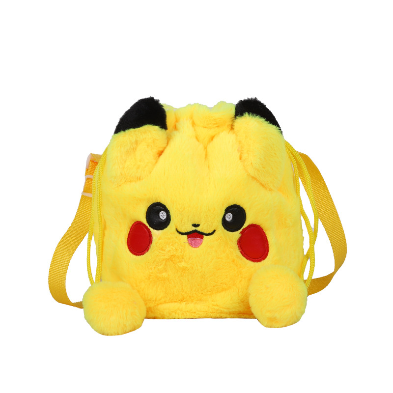 New Sanrio drawstring bucket crossbody drawstring doll bag, claw machine doll, cartoon plush doll bag, figurine Item Picture