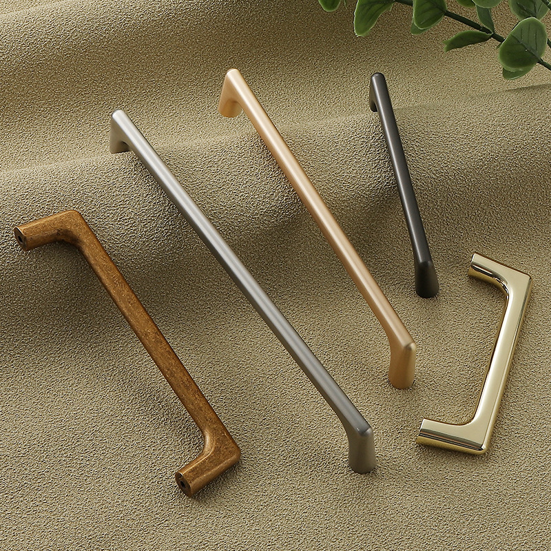 Nordic gold cabinet and wardrobe handles, grey and black shoe cabinet door small handles, round drawer single-hole handles details Picture