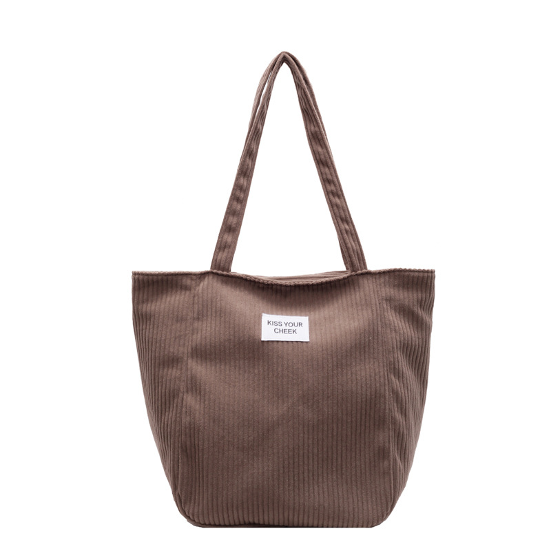 Corduroy crossbody bag for women, large capacity, casual and versatile, retro tote bag, new autumn 2024, simple single-shoulder bag Item Picture