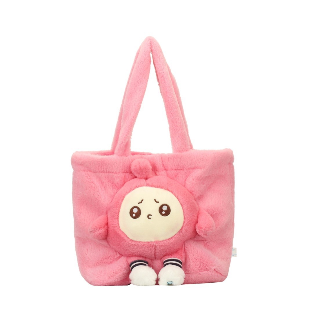 New cartoon egg doll Kuromi Melody single-shoulder bag, cute three-dimensional plush toy storage bag, wholesale for export Item Picture
