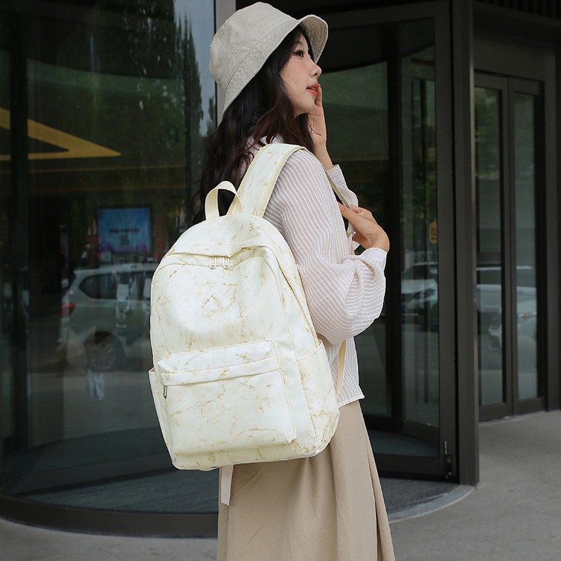The cross-border wholesale trend of the 2025 new student large-capacity schoolbag, women's tie-dyed casual backpack and fashionable backpack details Picture