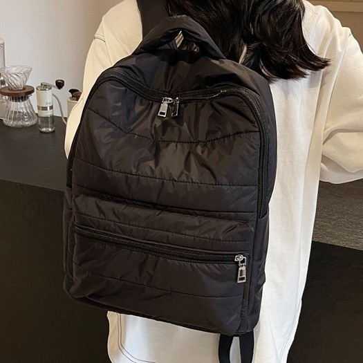 New large-capacity cotton jacket backpacks for autumn and winter, niche commuting travel bags, fashionable and versatile, personalized casual schoolbags Specification drawing