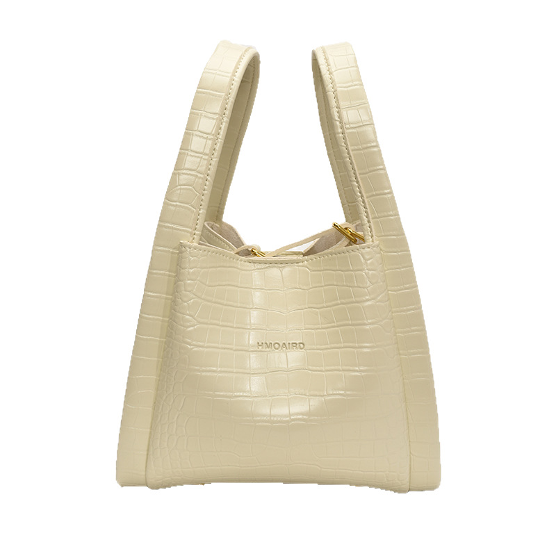 Korean style soft leather hand-held vegetable basket bucket bag for women 2025 new high appearance level niche single-shoulder crossbody bag Item Picture
