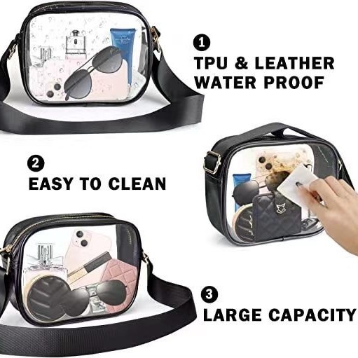 pvc Amazon transparent crossbody bag and transparent wallet bag are suitable for concerts, sports events and festivals details Picture