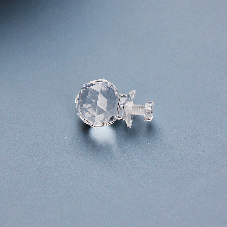 Acrylic handle with screws, tapped single-hole transparent small handle, solid crystal plastic organic handle Specification drawing