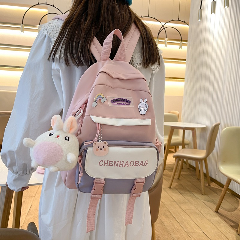 Cross-border backpack for girls, a lightweight small backpack for primary school students, a cute Korean-style children's fashionable and casual travel bag full figure