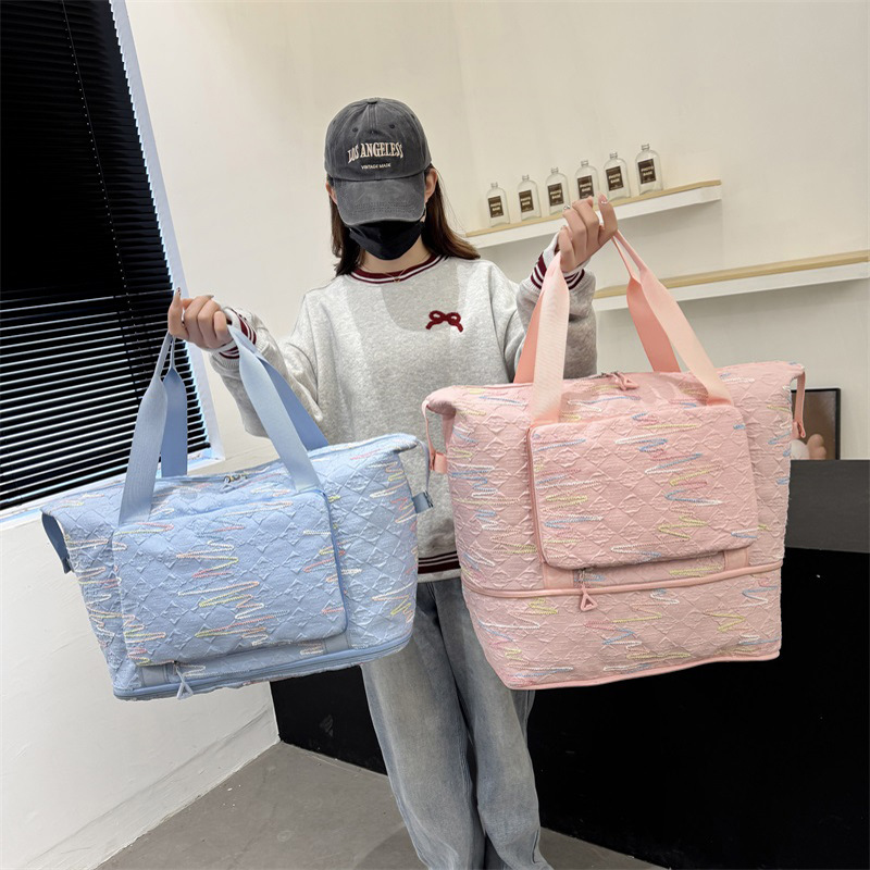 Expandable short-distance travel bag, lightweight large-capacity portable fitness bag for men and women, multi-functional folding luggage storage bag details Picture