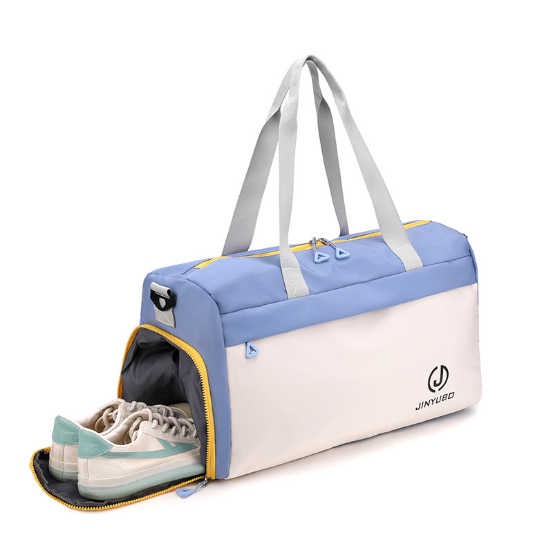 Wholesale new large-capacity women's handbags, light and casual, color-blocking short-distance dry and wet separation portable luggage storage bags Specification drawing