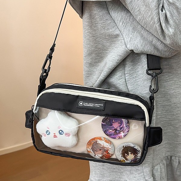2D pain bag, single-shoulder bag, Ka Ai Bag, large capacity, daily casual, student transparent pain bag, Japanese-style crossbody bag Application Scenario
