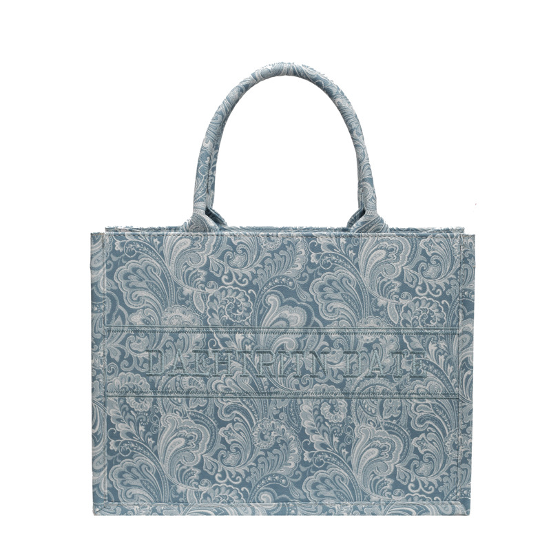 Cross-border trend embroidered tote bag for women 2025 New style, fashionable, casual, versatile, large-capacity underarm bag, commuter women's bag Item Picture