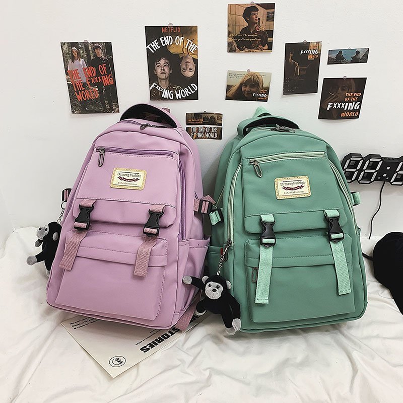 2025 New schoolbag for girls, Korean version, Harajuku junior high school, senior high school and college student campus backpack, Korean forest-style girl backpack Application Scenario