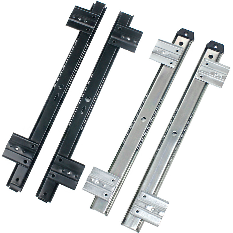 Thickened computer desk keyboard slide rail, adjustable drawer two-section slide rail, cold-rolled steel track, drawer two-section rail Item Picture