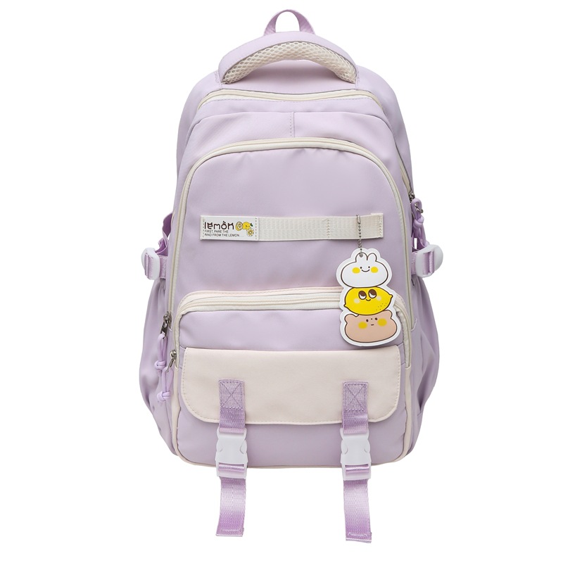 Korean-style schoolbag for female junior high school students, large-capacity wide shoulder strap to reduce burden, campus backpack for female senior high school students, lightweight backpack Item Picture