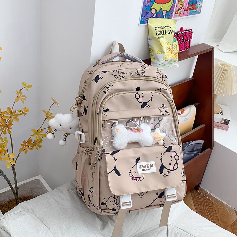 New cartoon-printed backpack for junior and senior high school students, a high-appearance-level, large-capacity, lightweight and weight-reducing backpack Application Scenario