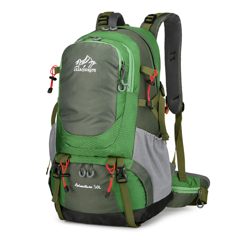 50L hiking backpack, men's outdoor sports large-capacity bag with steel frame rain cover Item Picture