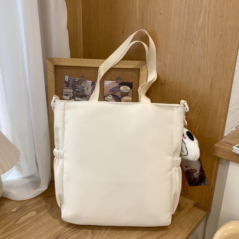 Japanese-style ins Academy style tote bag for junior high school students' classes, cute cartoon embroidered dog, large-capacity single-shoulder bag Specification drawing