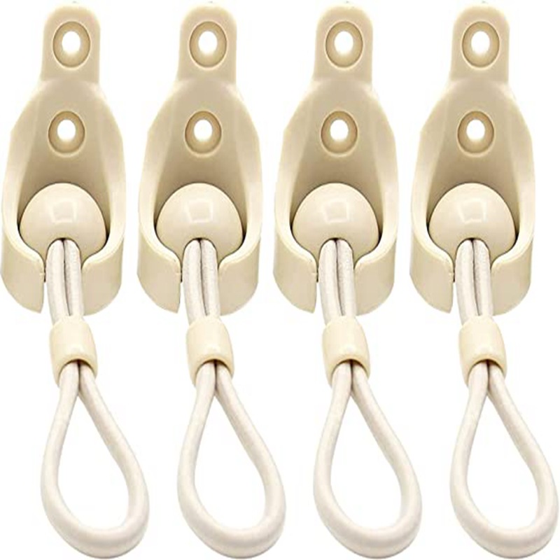 Cross-border retail 4 sets of beige Venetian blinds, windproof elastic ball rope, outdoor fixed ball lock, including plug details Picture