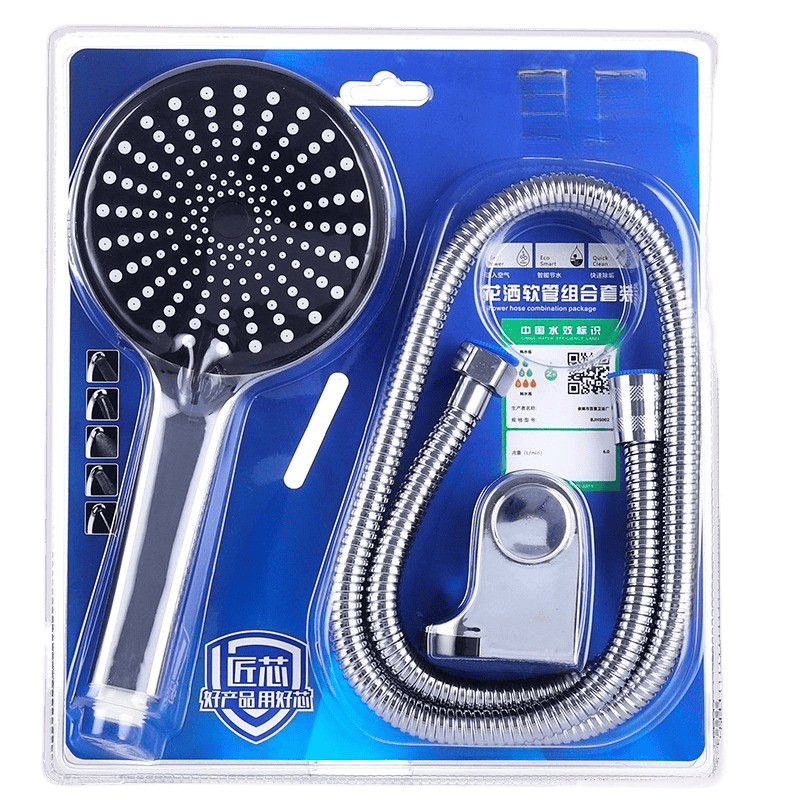 High-quality ABS shower head, dual-control pressure-increasing adjustable, handheld, chrome-plated surface finish, stable set Item Picture