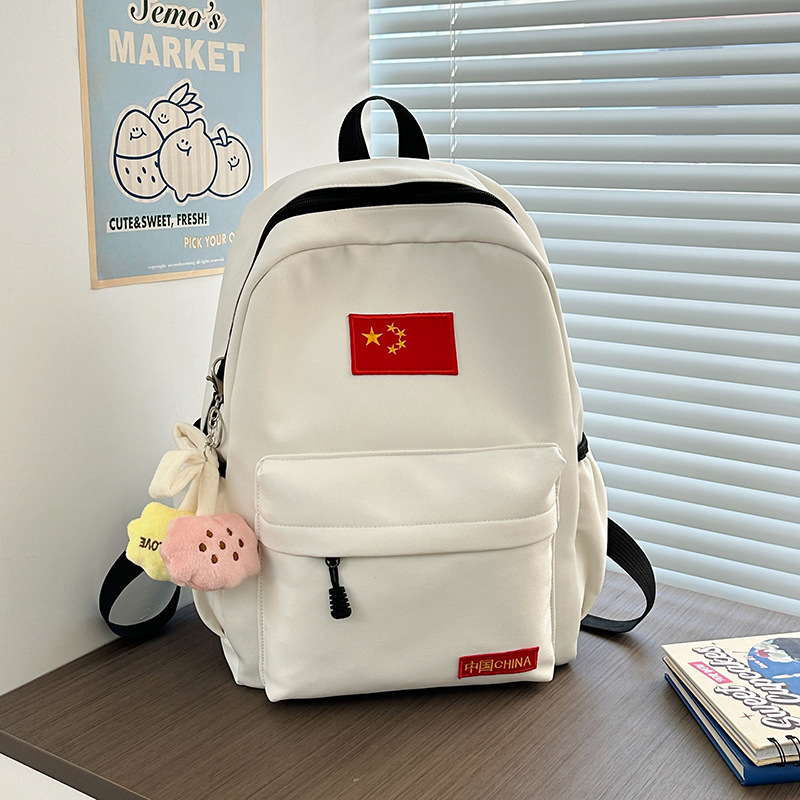 "National trend ins backpacks for boys and girls, large-capacity high school schoolbags, simple star-shaped national flag backpacks, lightweight for study Tours. Application Scenario