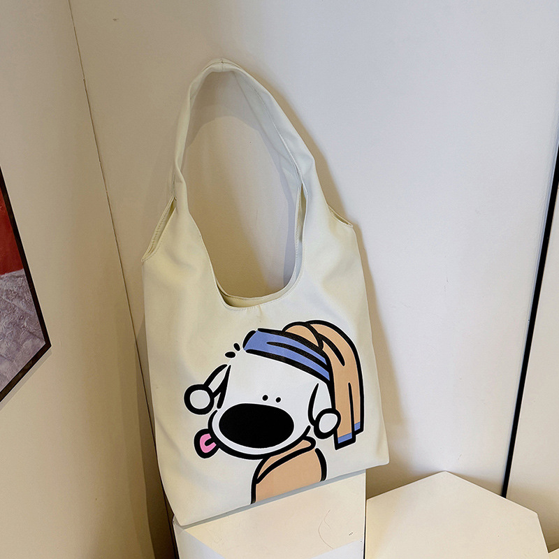 New creative printed nylon bag for women in autumn 2024, niche design tote bag, versatile commuting single-shoulder underarm bag Specification drawing