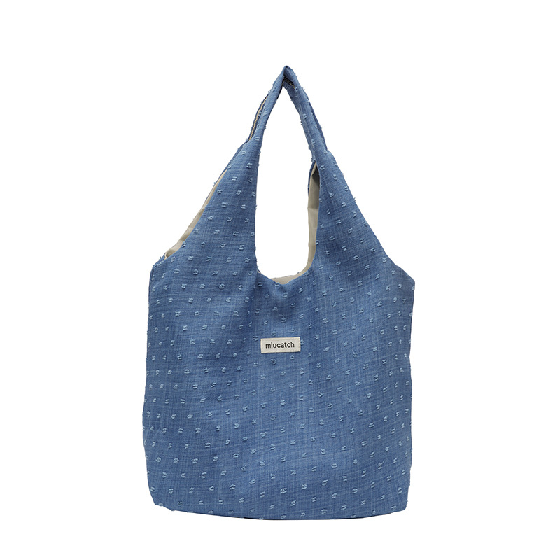Fashionable, fresh and sweet cloth bag, laid-back vest bag, versatile large-capacity single-shoulder bag, hand-held shopping bag Item Picture