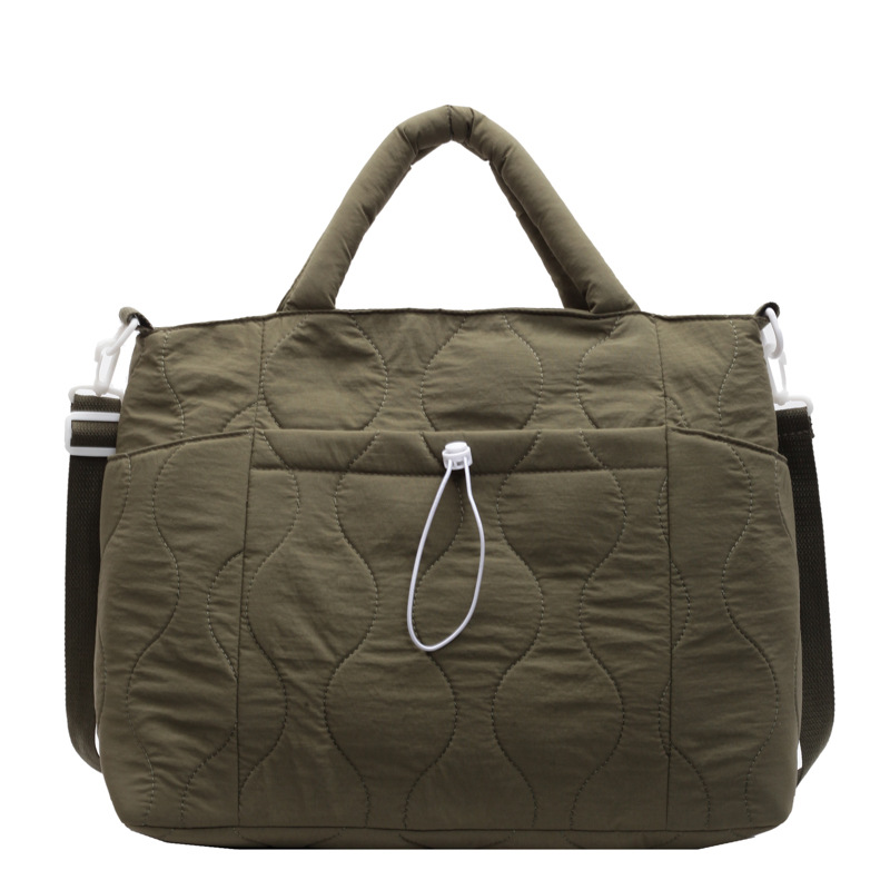 New popular cotton-padded jacket for women, single-shoulder bag, large-capacity cotton-filled, lightweight and trendy handbag, crossbody bag Item Picture