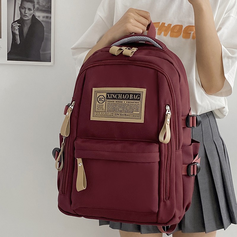 New Japanese-style Harajuku style junior high school casual backpack, high appearance level nylon backpack, simple female college student commuting bag details Picture