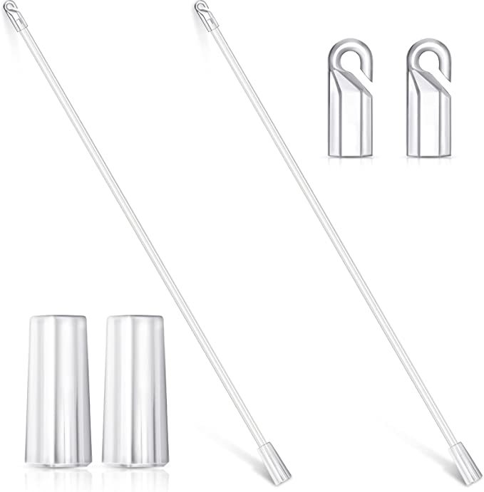 12/17/24-inch acrylic transparent swivel blinds, swivel pull rod, dimming rod with hook handle full figure