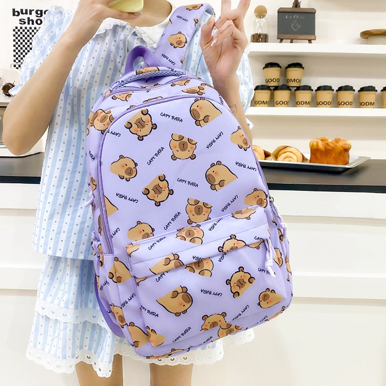 Capibala backpack is cute and has a high level of appearance. It is a cartoon backpack for junior and senior high school students and has a large capacity details Picture