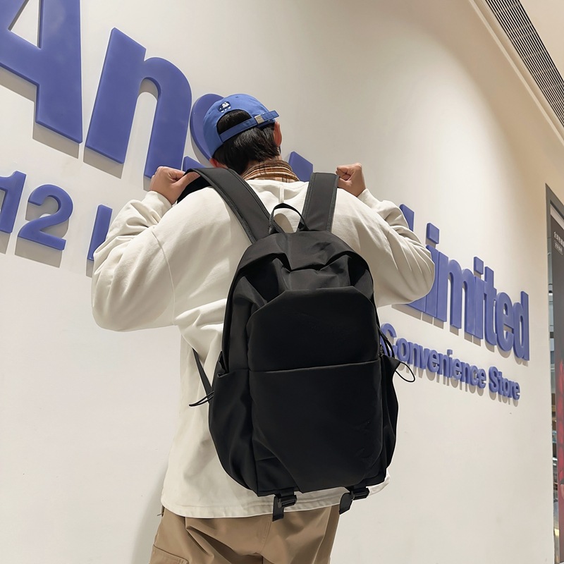 New student backpacks for men and women in simple solid colors, campus backpacks for high school and junior high school students, and casual travel bags Specification drawing