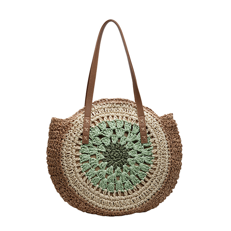 Super popular and stylish woven straw large-capacity women's 2025 new style seaside vacation beach single-shoulder tote bag Item Picture