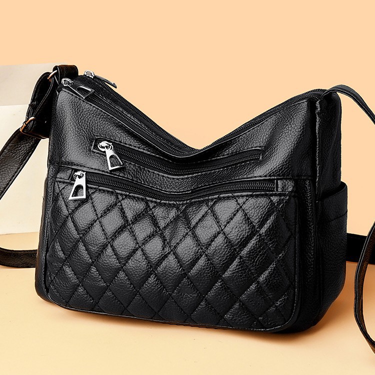 High-quality texture women's bag 2024, soft multi-layer versatile single-shoulder crossbody bag, large-capacity fashionable for middle-aged and elderly mothers Specification drawing