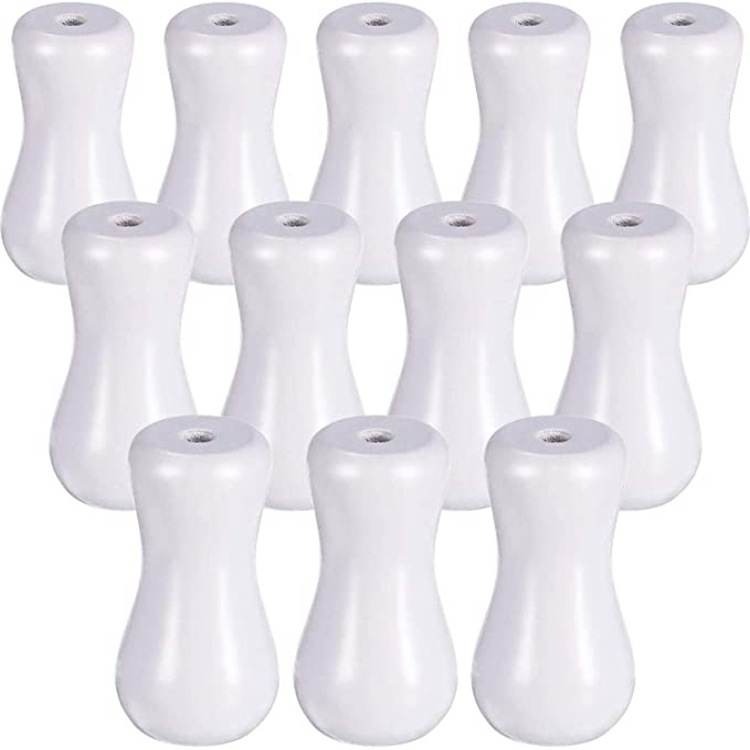 Cross-border supply of 12 sets of brown/white wooden bell bamboo roller blind accessories, each individually packaged with a wooden pendant full figure