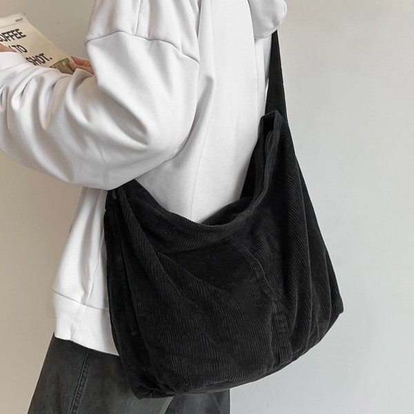 2024 New casual large-capacity corduroy bag, casual and laid-back style bag, unisex crossbody bag, class bag details Picture