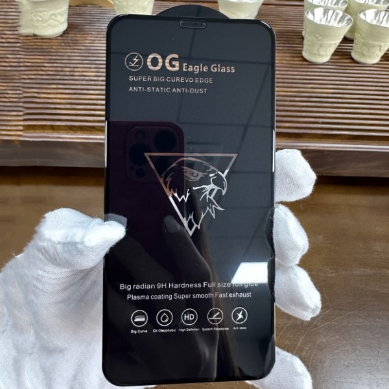 Suitable for iPhone 13 phone film 15Pro glass large arc electroplating ESD anti-static iPhone14 full-screen tempered film full figure