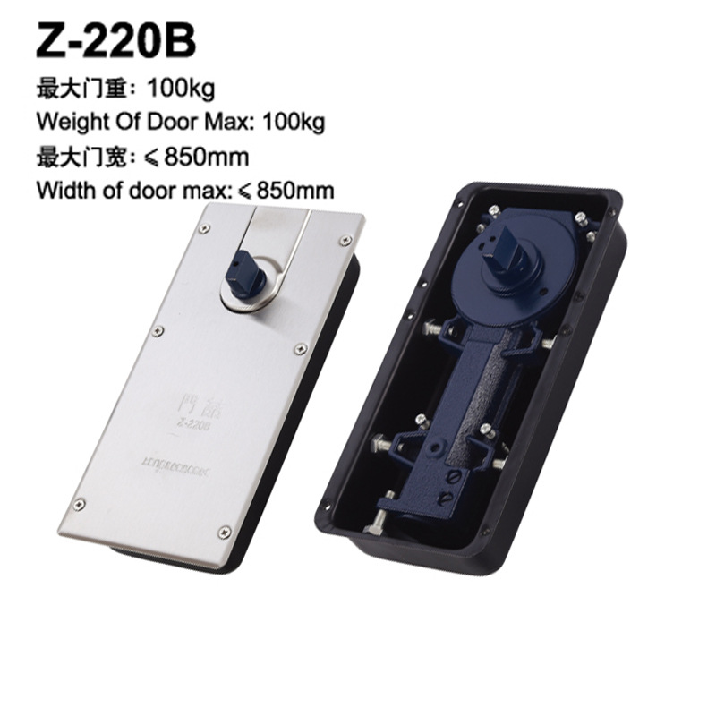 Ground spring door, double-positioning framed glass door, ground axle, universal hydraulic buffer hardware accessories 818 220B Specification drawing
