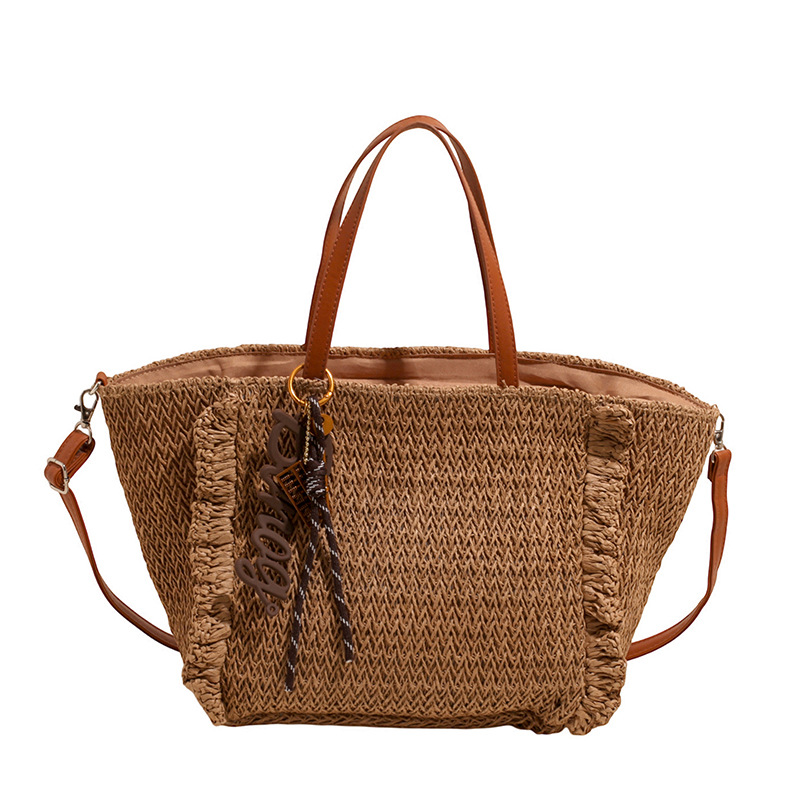 Casual and laid-back 2025 New Fashion beach Bohemian niche straw woven vegetable basket bag, single-shoulder trendy women's bag Item Picture