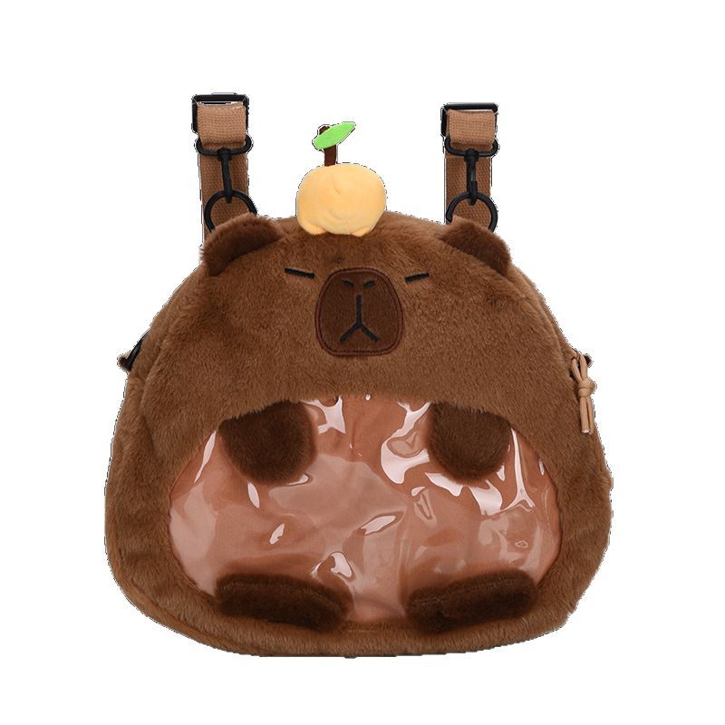 Capibara Capybara plush backpack, a cute cartoon large-capacity doll backpack, a versatile travel item for soft girls Item Picture