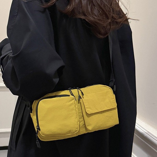 New unisex multi-functional single-shoulder crossbody bag with multiple pockets, simple, waterproof and portable sports bag crossbody Specification drawing