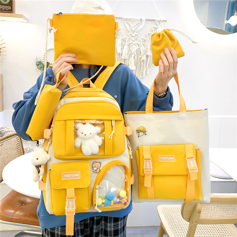 A new Korean-style high school student schoolbag, a lightweight Harajuku Instagram casual backpack set for girls Application Scenario