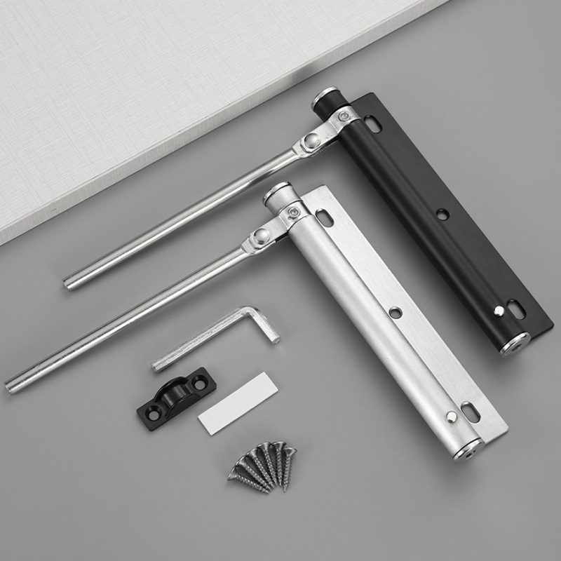 Stainless steel simple door closer, spring silent light wooden door rebound closer, adjustable automatic door closing device Specification drawing